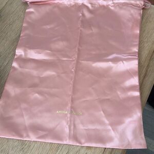 Amina Muaddi Blush pink satin Dust bag shoe bag